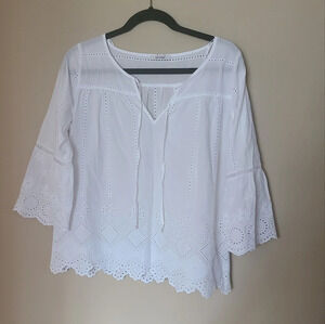 Orsay Blouse Women's Eyelet Top sz.38